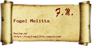 Fogel Melitta névjegykártya